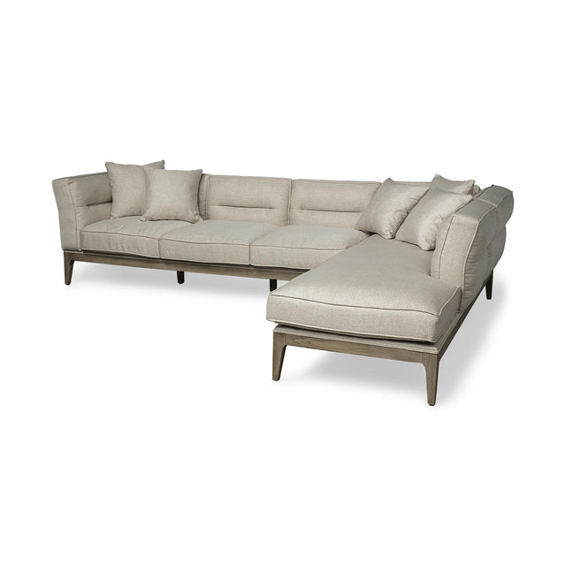 Mercana Denali III Beige Upholstered Wooden Frame Sectional