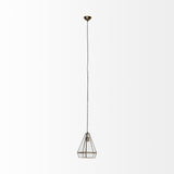 Mercana Prima 9.5x12.5 Gold Metal and Glass Pyramid Pendant Light
