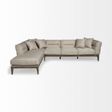 Mercana Denali IV 121" Beige Upholstered Wooden Frame Left Four Seater Sectional