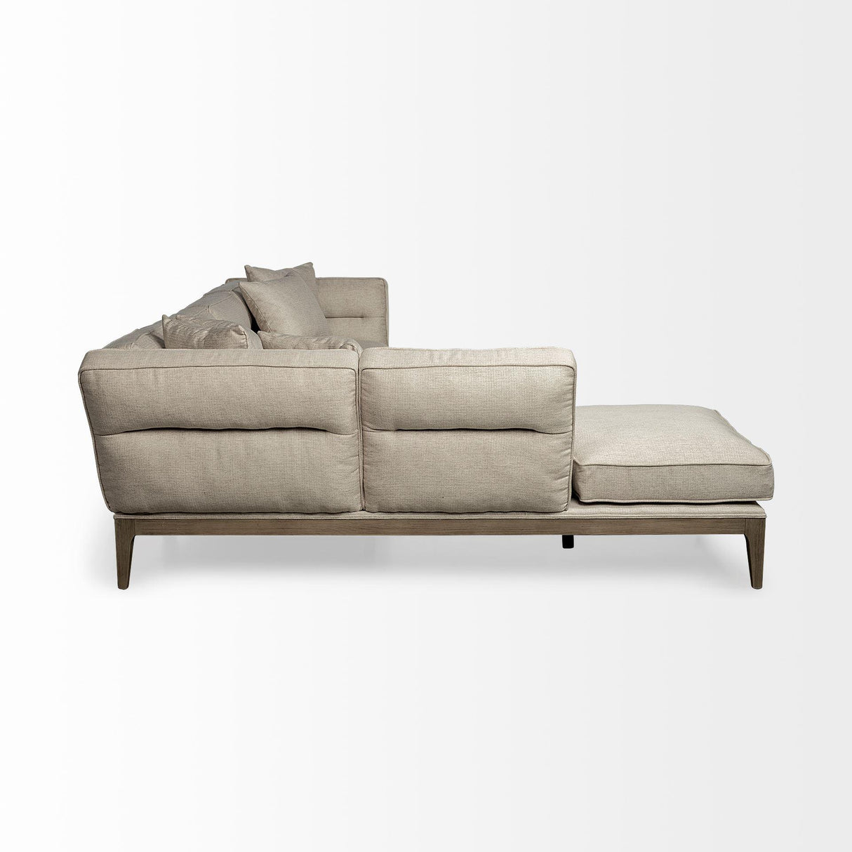 Mercana Denali IV 121" Beige Upholstered Wooden Frame Left Four Seater Sectional