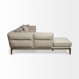 Mercana Denali IV 121" Beige Upholstered Wooden Frame Left Four Seater Sectional