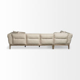Mercana Denali IV 121" Beige Upholstered Wooden Frame Left Four Seater Sectional