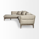 Mercana Denali IV 121" Beige Upholstered Wooden Frame Left Four Seater Sectional