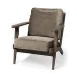 Mercana Olympus II Brown Velvet Covered Wooden Frame Accent Chair