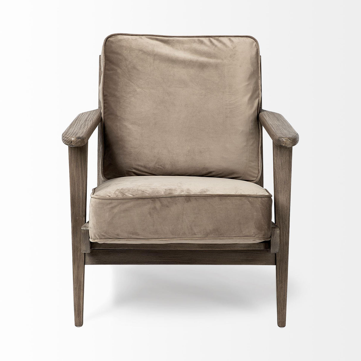 Mercana Olympus II Brown Velvet Covered Wooden Frame Accent Chair