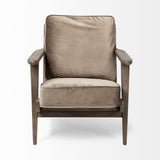 Mercana Olympus II Brown Velvet Covered Wooden Frame Accent Chair