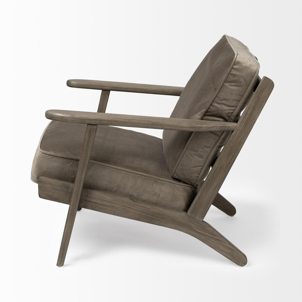 Mercana Olympus II Brown Velvet Covered Wooden Frame Accent Chair
