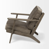 Mercana Olympus II Brown Velvet Covered Wooden Frame Accent Chair