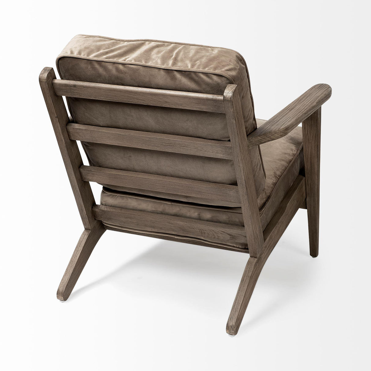 Mercana Olympus II Brown Velvet Covered Wooden Frame Accent Chair