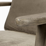 Mercana Olympus II Brown Velvet Covered Wooden Frame Accent Chair