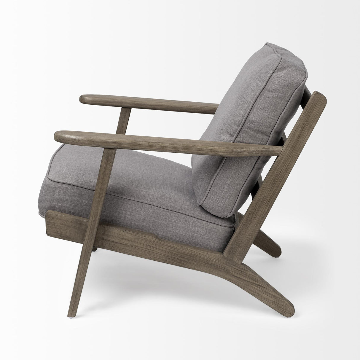 Mercana Olympus II Flint Gray Fabric Covered Wooden Frame Accent Chair