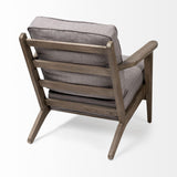 Mercana Olympus II Flint Gray Fabric Covered Wooden Frame Accent Chair
