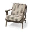 Mercana Olympus III Striped Brown Jute Wrapped Wooden Frame Accent Chair