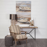 Mercana Olympus III Striped Brown Jute Wrapped Wooden Frame Accent Chair