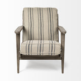 Mercana Olympus III Striped Brown Jute Wrapped Wooden Frame Accent Chair