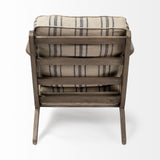 Mercana Olympus III Striped Brown Jute Wrapped Wooden Frame Accent Chair