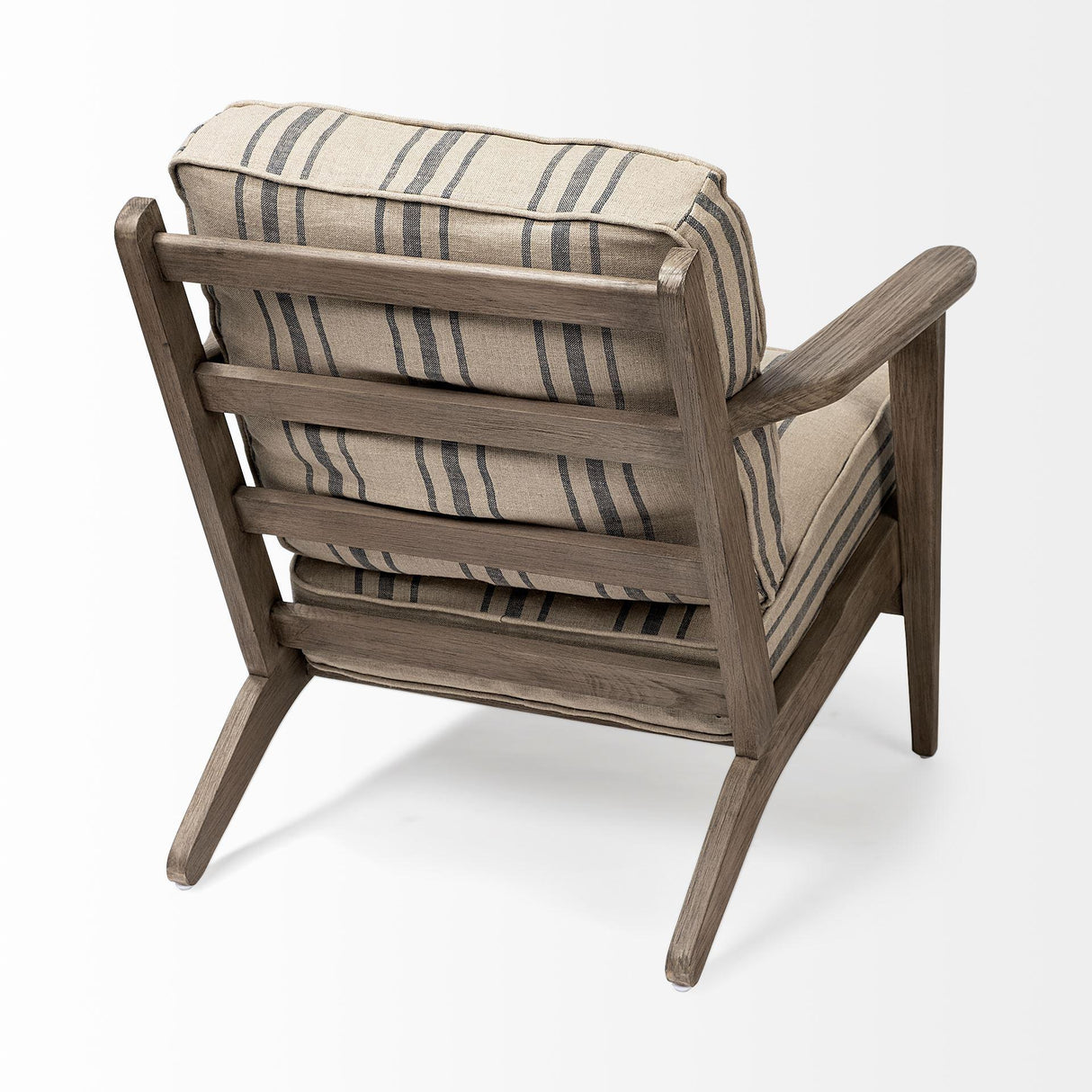Mercana Olympus III Striped Brown Jute Wrapped Wooden Frame Accent Chair