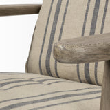 Mercana Olympus III Striped Brown Jute Wrapped Wooden Frame Accent Chair