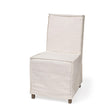 Mercana Elbert I Cream Fabric Slip-Cover Brown Wooden Base Dining Chair
