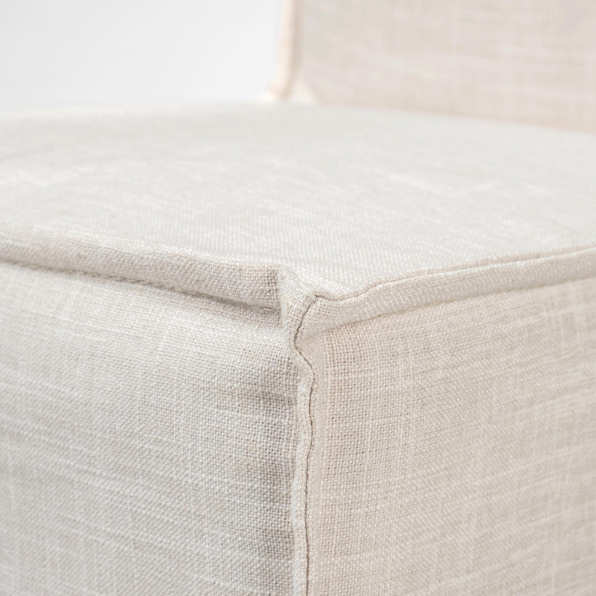 Mercana Elbert I Cream Fabric Slip-Cover Brown Wooden Base Dining Chair