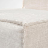 Mercana Elbert I Cream Fabric Slip-Cover Brown Wooden Base Dining Chair