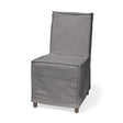 Mercana Elbert I Grey Fabric Slip-Cover Brown Wooden Base Dining Chair