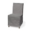 Mercana Elbert I Grey Fabric Slip-Cover Brown Wooden Base Dining Chair