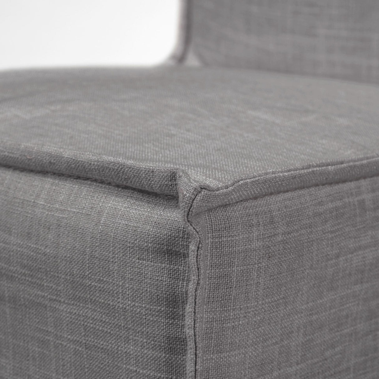Mercana Elbert I Grey Fabric Slip-Cover Brown Wooden Base Dining Chair