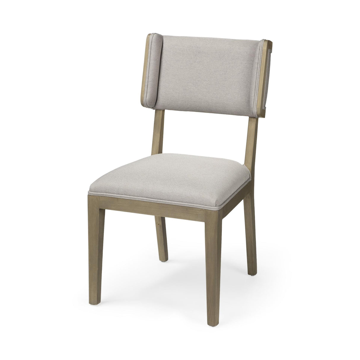 Mercana Tenton I Grey Fabric Wrap Brown Wooden Base Dining Chair