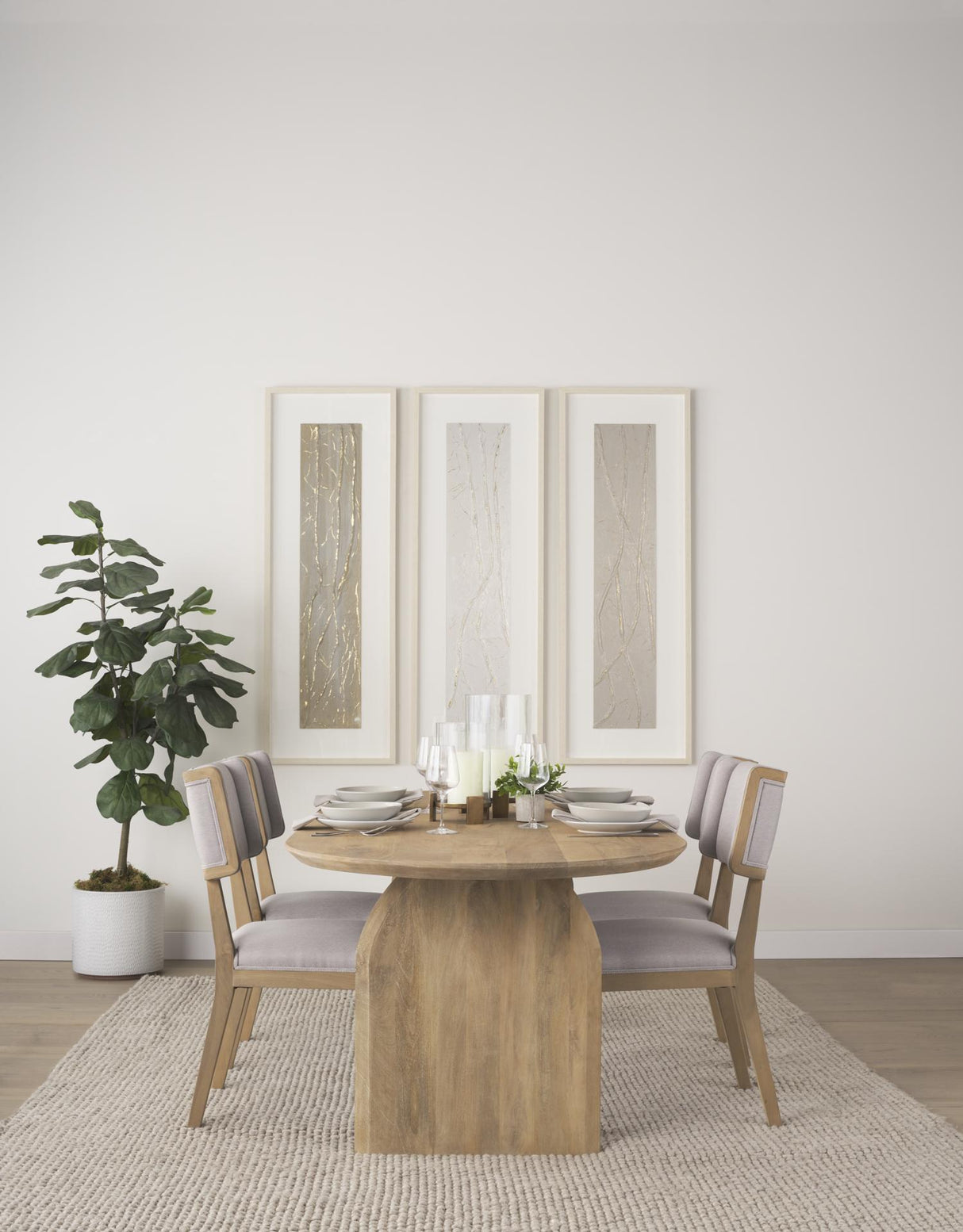 Mercana Tenton I Grey Fabric Wrap Brown Wooden Base Dining Chair