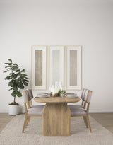 Mercana Tenton I Grey Fabric Wrap Brown Wooden Base Dining Chair
