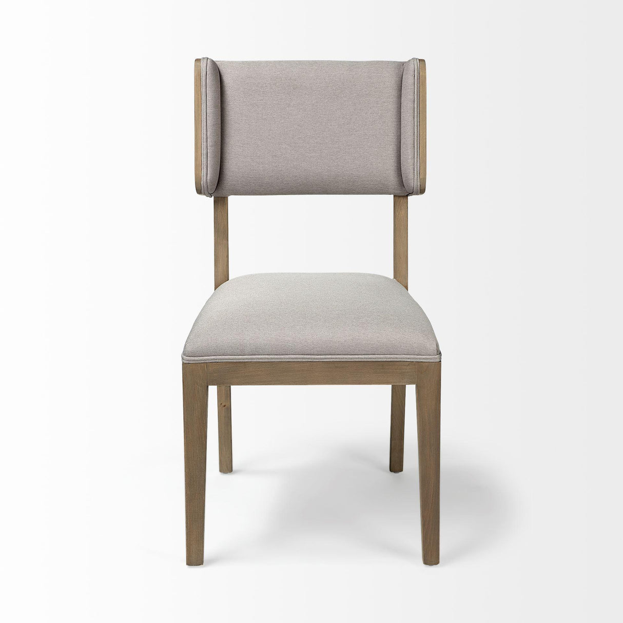 Mercana Tenton I Grey Fabric Wrap Brown Wooden Base Dining Chair