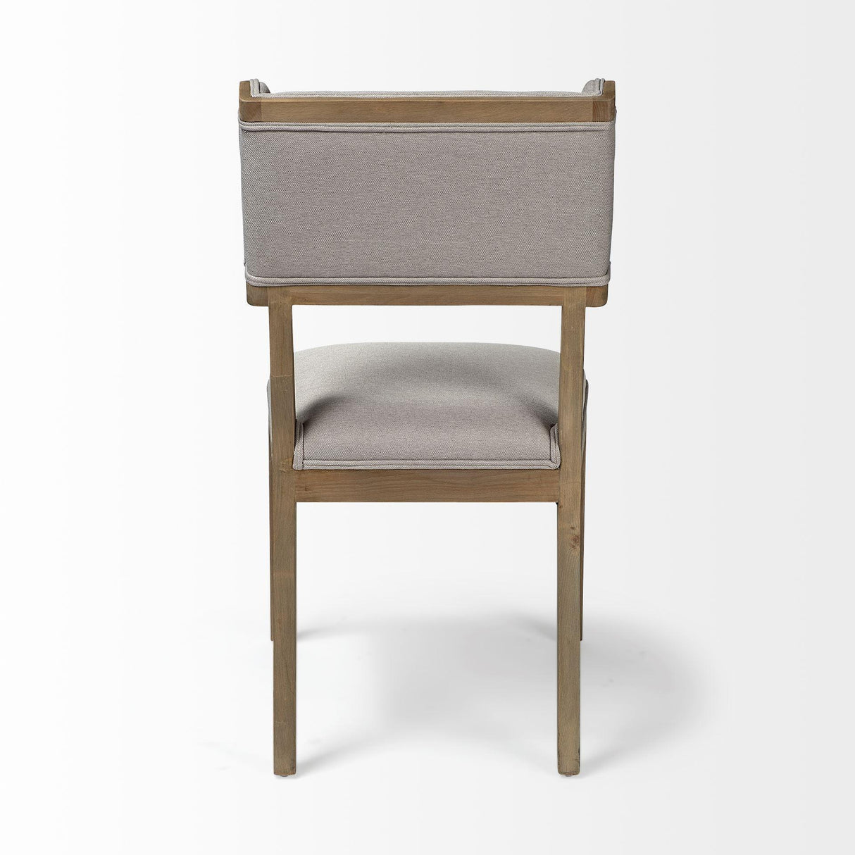 Mercana Tenton I Grey Fabric Wrap Brown Wooden Base Dining Chair