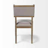 Mercana Tenton I Grey Fabric Wrap Brown Wooden Base Dining Chair