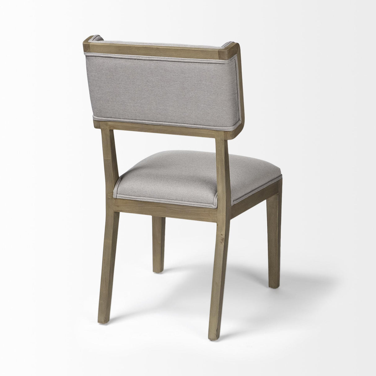 Mercana Tenton I Grey Fabric Wrap Brown Wooden Base Dining Chair