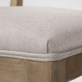 Mercana Tenton I Grey Fabric Wrap Brown Wooden Base Dining Chair