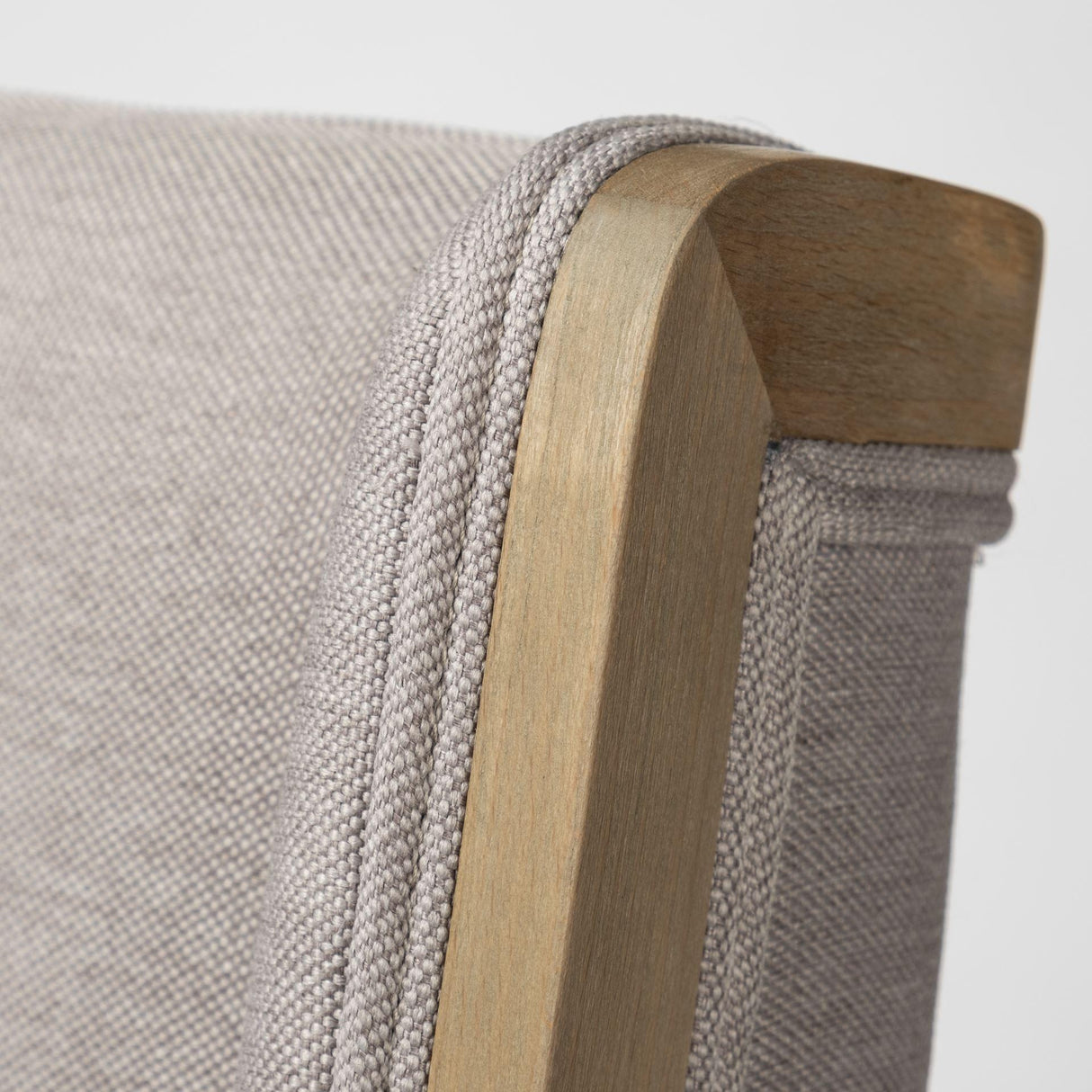Mercana Tenton I Grey Fabric Wrap Brown Wooden Base Dining Chair