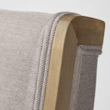 Mercana Tenton I Grey Fabric Wrap Brown Wooden Base Dining Chair