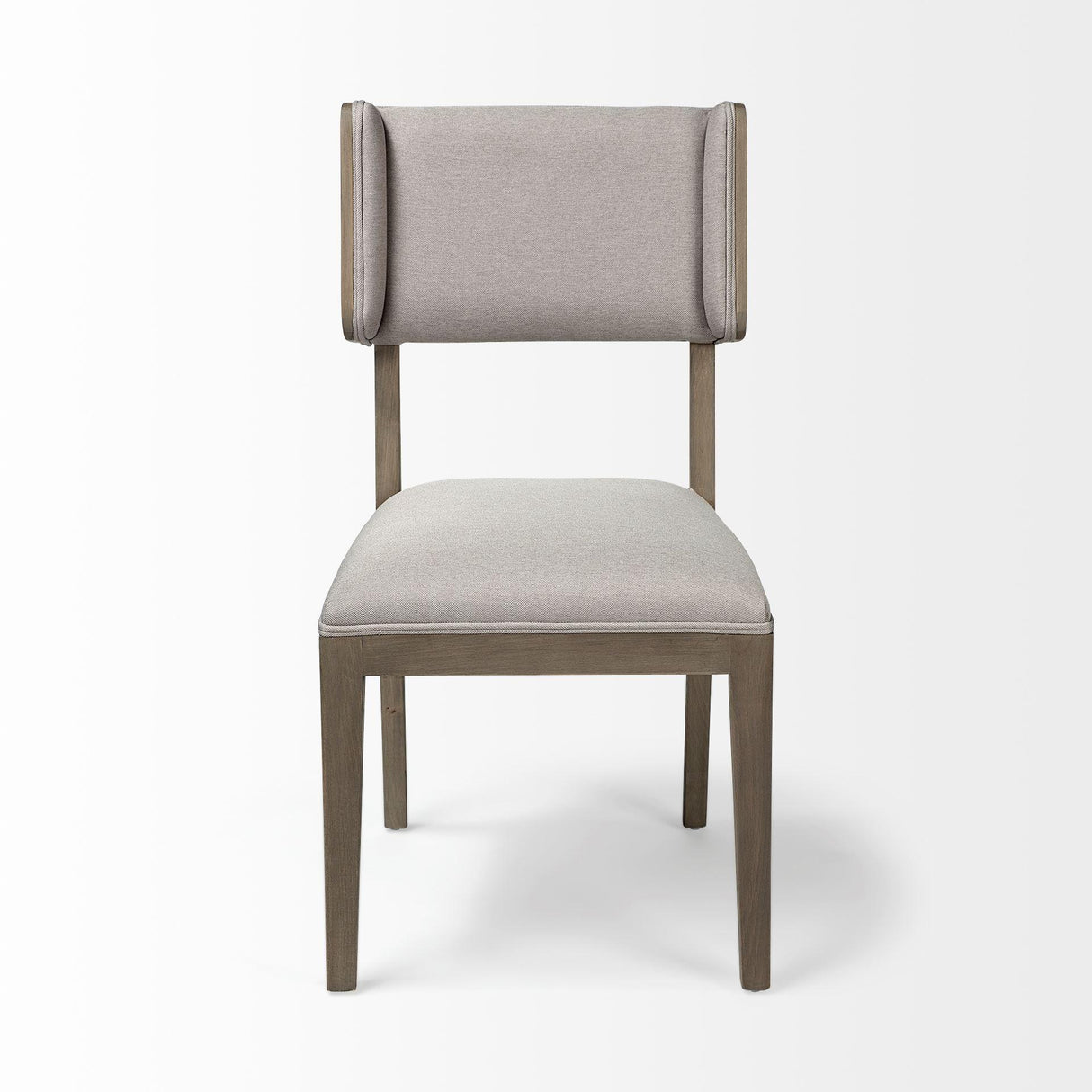 Mercana Tenton II Grey Fabric Seat Brown Wood Frame Dining Chair