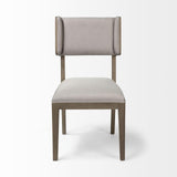Mercana Tenton II Grey Fabric Seat Brown Wood Frame Dining Chair