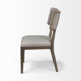 Mercana Tenton II Grey Fabric Seat Brown Wood Frame Dining Chair