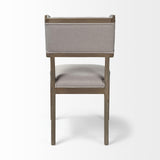 Mercana Tenton II Grey Fabric Seat Brown Wood Frame Dining Chair