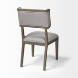 Mercana Tenton II Grey Fabric Seat Brown Wood Frame Dining Chair