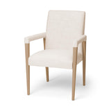 Mercana Palisades Cream Fabric Wrap Brown Wood Frame Dining Chair