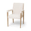 Mercana Palisades Cream Fabric Wrap Brown Wood Frame Dining Chair