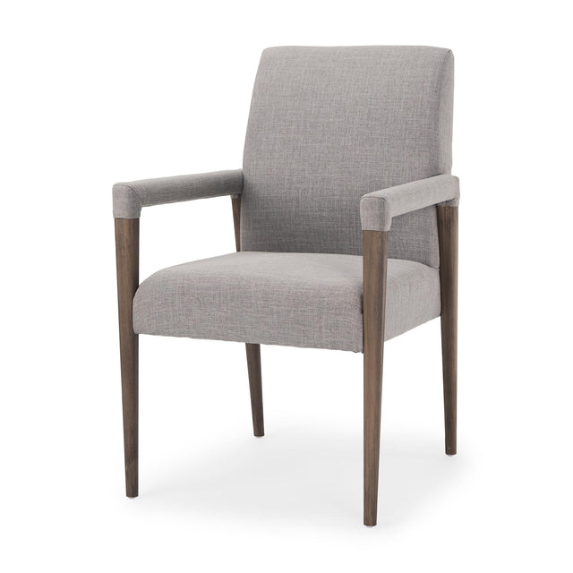 Mercana Palisades Grey Fabric Wrap Brown Wooden Frame Dining Chair