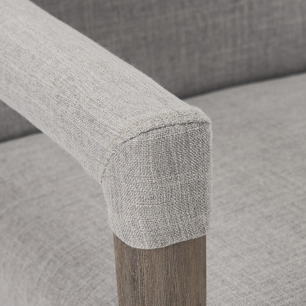 Mercana Palisades Grey Fabric Wrap Brown Wooden Frame Dining Chair