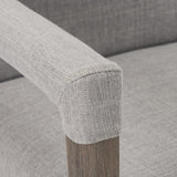 Mercana Palisades Grey Fabric Wrap Brown Wooden Frame Dining Chair