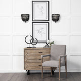 Mercana Palisades Grey Fabric Wrap Brown Wooden Frame Dining Chair