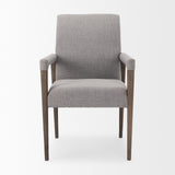 Mercana Palisades Grey Fabric Wrap Brown Wooden Frame Dining Chair